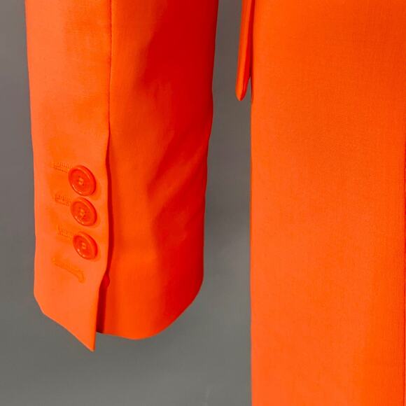MSGM Size 6 Orange Wool Peak Lapel Jacket Blazer - Picture 4 of 10